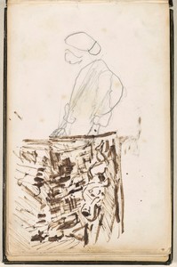 Facsimile of pages from Cézanne's Paris I sketchbook with drawings by Antoine-Fortuné Marion