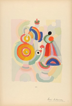 Sonia Delaunay, French, 1885–1979: Sonia Delaunay: ses peintures, ses objects, ses tissus simultanés, ses modes, Paris: 1925. Portfolio with pochoir. Graphic Arts Division, Department of Rare Books and Special Collections, Princeton University Library. © Estate of Sonia Delaunay