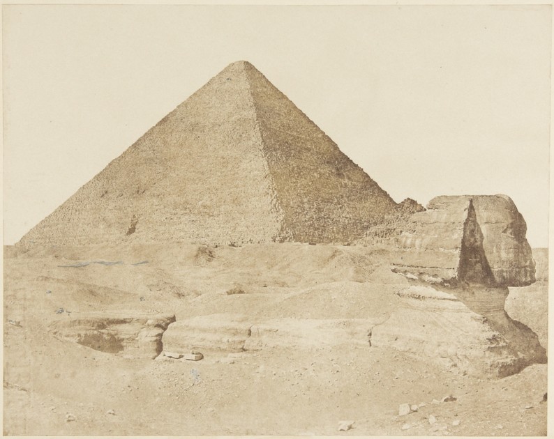 Side View of the Sphinx, with the Great Pyramid (x1990-5)