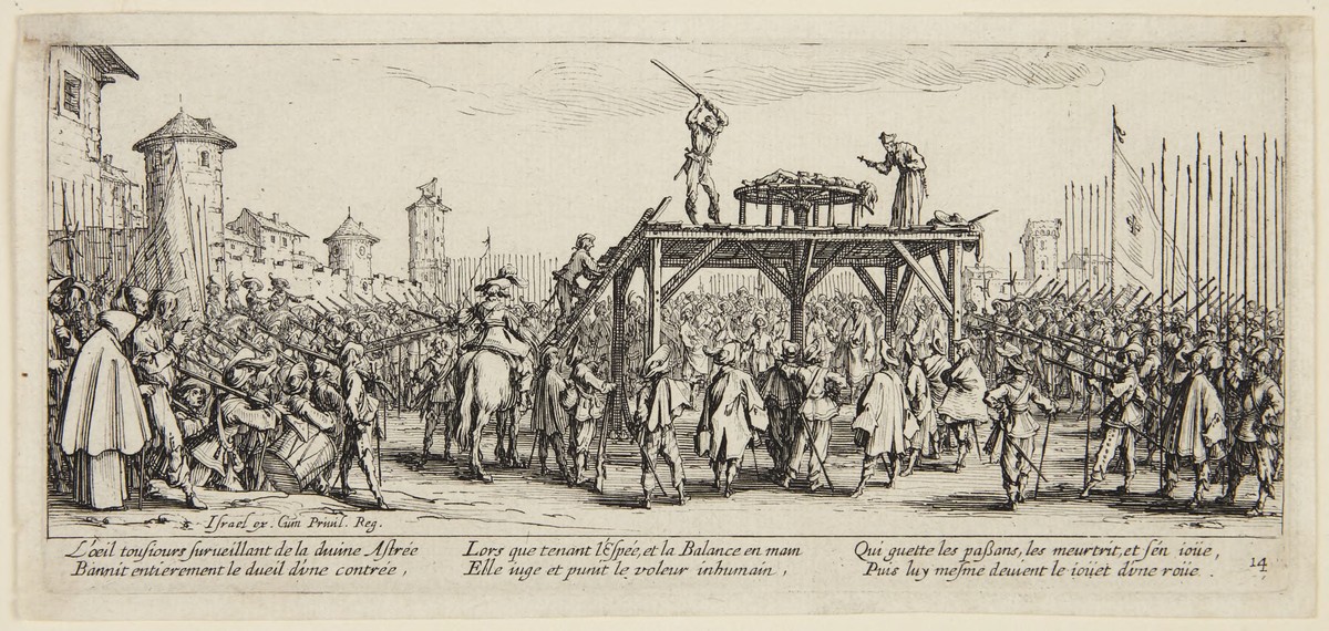 Jacques Callot, A pair of etchings (one from Les Petites Miseres de la  Guerre, the other from Gobbi)