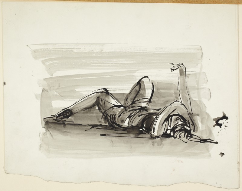 reclining female figure painting