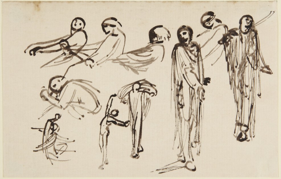 Studies of standing and seated figures (x1948-1344)