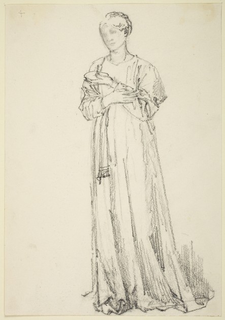 Standing Robed Figure Holding Bowl X1948 1466