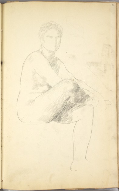 seated female nude