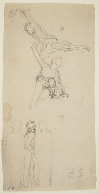 Studies of figures, possibly for the Ghost of Patroclus appearing to ...