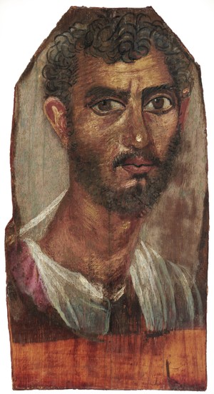 Roman, Antonine: Mummy portrait of a bearded young man, ca. A.D. 130–160