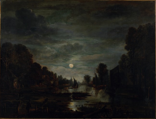 River Landscape In Moonlight Y1959 134