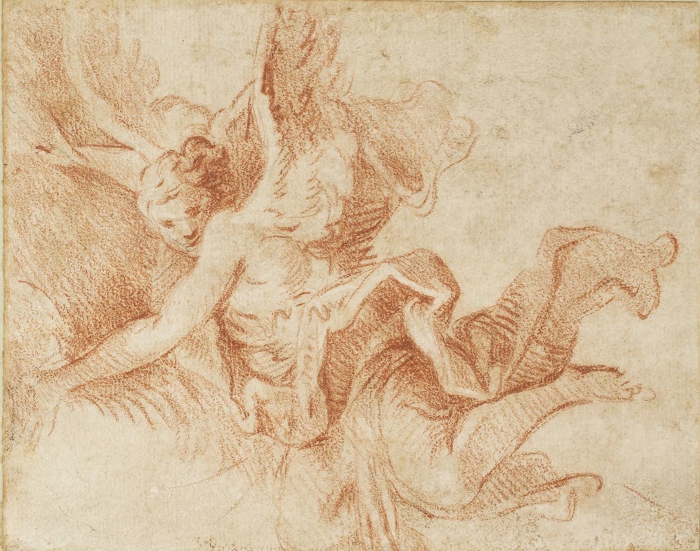 Study of a flying angel by Giovanni Domenico Tiepolo Reproduction For Sale  | 1st Art Gallery