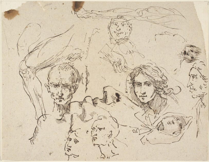 Sheet of Studies of Heads, Caricatures, Legs and a Hand (x1948-1281)